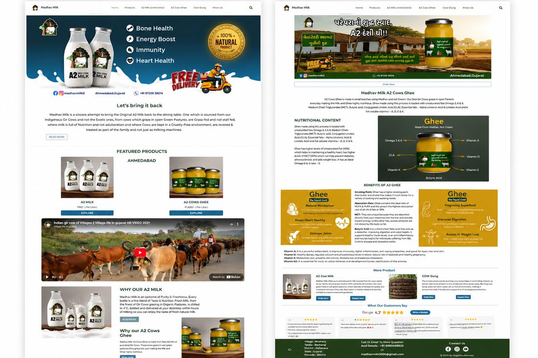 Madhav Milk — A2 Milk & A2 Cow Ghee website